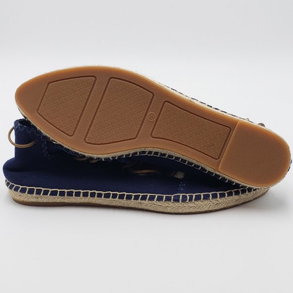 New - Tory Burch Canvas Laced Flats SIZE 7.5 - Picture 6 of 6